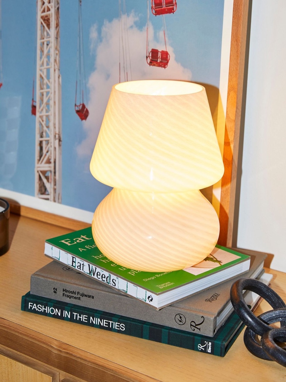 NWT Urban Outfitters Ansel Glass Table Lamp